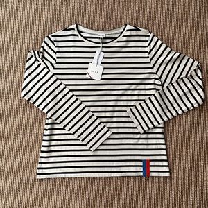 Kule Cream/Navy Striped Tee Sz S BNWT